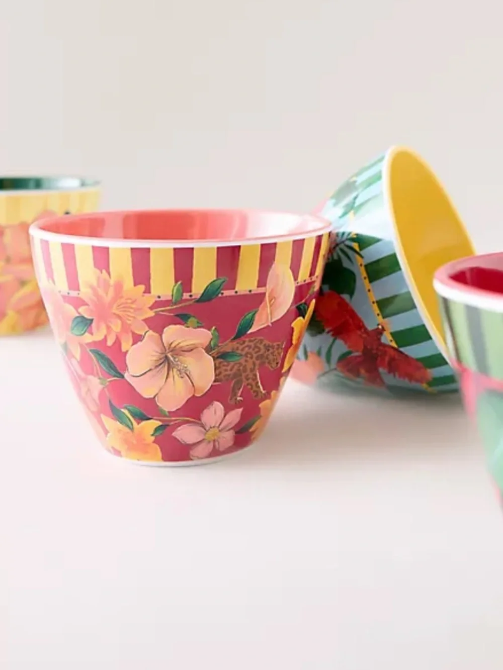 Farm Rio x Anthropologie Melamine Mini Bowl Trinket Snack Tropical Red Print